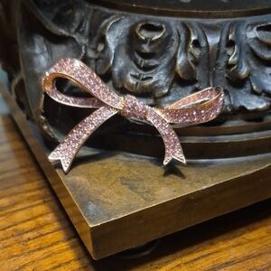 Kenneth Jay Lane Pink Crystal Bow Brooch